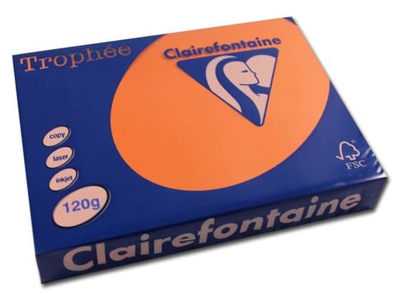 Clairefontaine - 1763 - C Paket med 250 ark Trophee A4 120 g/m² (Orange) (Import Tyskland)