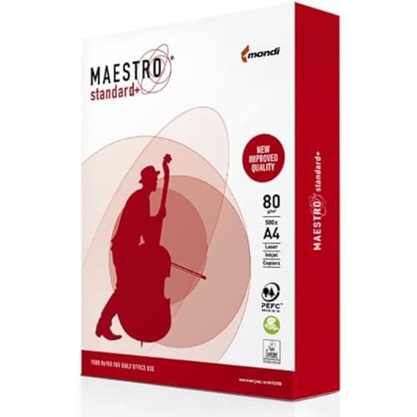 Papper - MAESTRO - 94928A80S - A4 - 80 g/m² - 500 ark - Vit