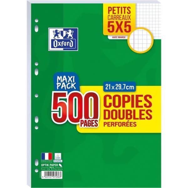 Dubbelstansade OXFORD-kopior 500 sidor 90g q5/5