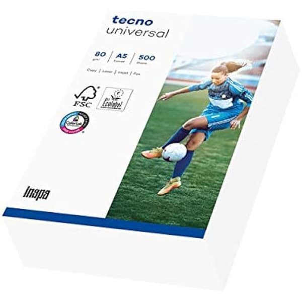 Kopieringspapper - INAPA - 2100011541 - DIN A5 - 80 g/m² - 500 ark - Vit
