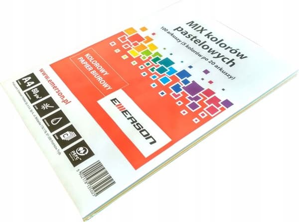 Papier färg A4 Mix Pastell 80G /100 ark/ Emerson