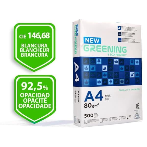 Multifunktion liderpapel papper grönare a4 80g hög kvalitet pefc vithet 146 opacitet 92 styvhet 112 500f