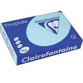 Papier - CLAIREFONTAINE - Trophée A4 - 80g - 500 ark - Ljusblå