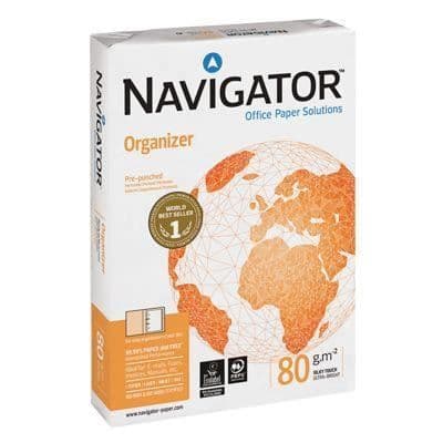 A4-papper - Navigator - 500 ark - 80g - 4 Hål - Vit
