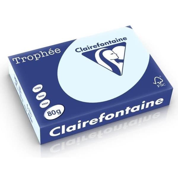 Trophée färgpapper A4 80g Trophée Bleu - CLAIREFONTAINE - Paket med 500 ark