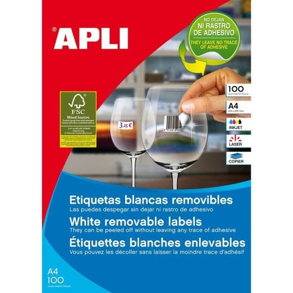 Skrivarpapper - förpackning - rulle Apli - 9031an - 3058 - etiketter, 100 ark