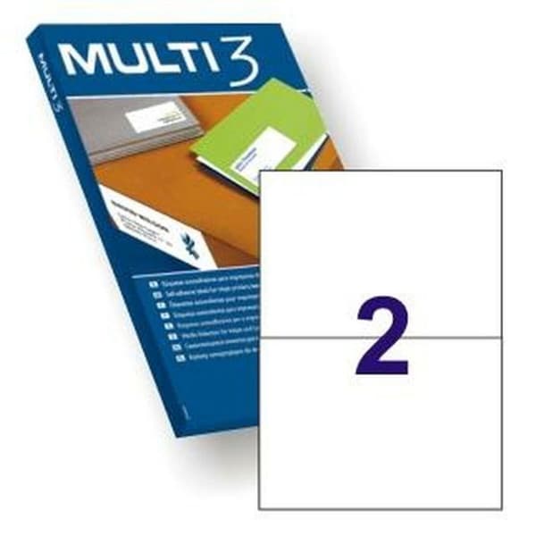 Apli - 4715 - MULTI 3 Set med 100 ark självhäftande etiketter för utskrift, laserjet och kopiatorer 210 x 148 mm