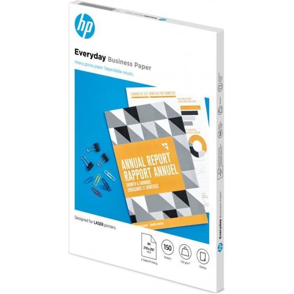 HP vardagligt professionellt papper, glättat, 120 g / m2, A4, 150 ark (7MV82A)