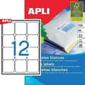 Miniatyrbild 1 av 3: Skrivarpapper - förpackning - rulle Apli - 2416 - Kartong med 100 etikettark för flera ändamål 63,5 x 72 Vit