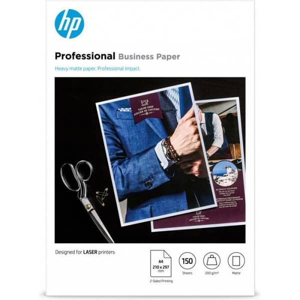 hp hp prof matt lj a4 200g 150sh fsc papper HP 7MV80A patron. Pappersstorlek: A4 (210x297 mm), Rekommenderad användning: