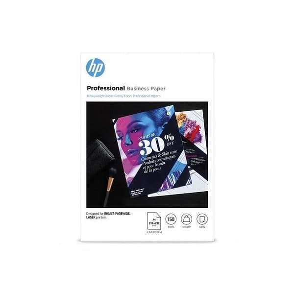 HP Professional-papper för laser- eller bläckstråleskrivare - 150 ark, A4, glansigt, 180 gsm (3VK91A)