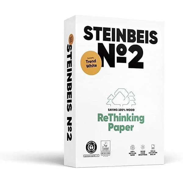 Reprographiskt papper - STEINBEIS - N°2 TRENDWHITE - 100% återvunnet - A4 - 80g