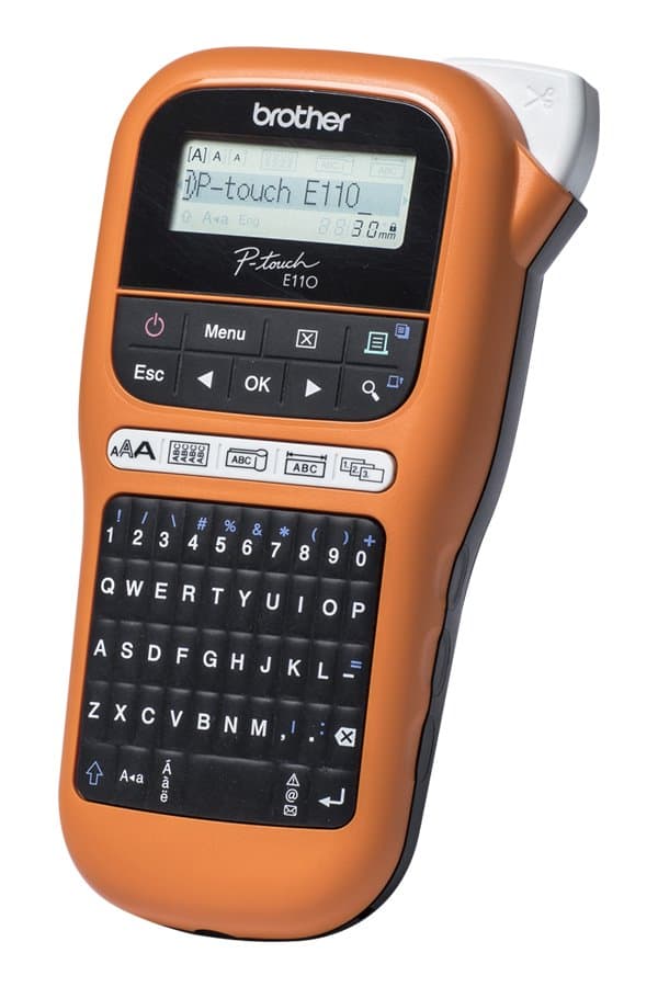 BROTHER PTE110VPYJ1 Label printer P-touch PTE110VPYJ1 Svart, Orange