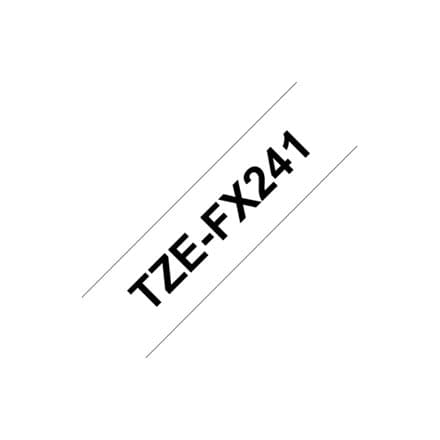 BROTHER TZEFX241 18mm BLACK ON WHITE FLEXIBLE ID