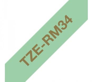 BROTHER P-Touch 12mm mint green/gold ribbon tape
