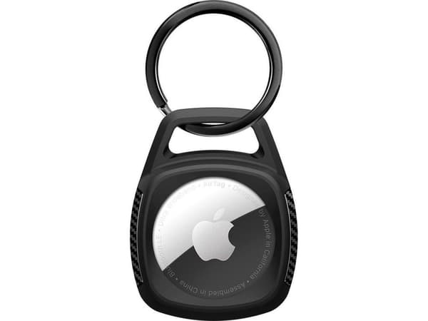 Spigen AMP01565, Avaimenperä äänellä, Musta, Kangas, Sinkki, AirTag