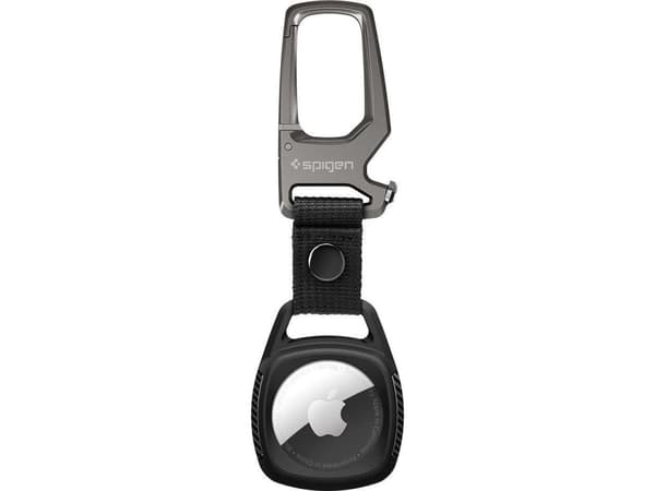 Spigen AMP01565, Avaimenperä äänellä, Musta, Kangas, Sinkki, AirTag