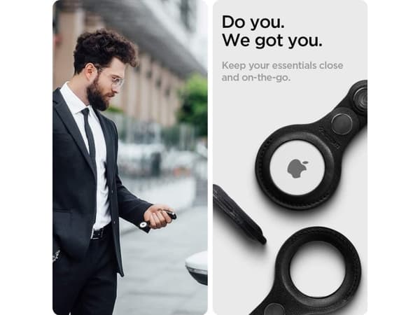 Spigen AMP01826, Ask, Svart, Key finder case, Läder, AirTag, 1 styck