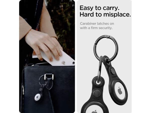 Spigen AMP01826, Ask, Svart, Key finder case, Läder, AirTag, 1 styck