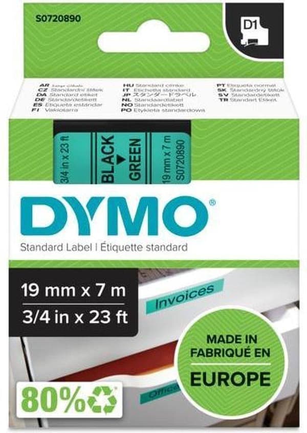 DYMO S0720890 Etikettskrivare Tejp svart på grönt