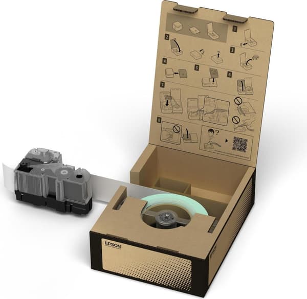 Epson BR-VN24WB-E - Vinyl - sort på hvid - Rulle (2,4 cm x 45 m) 1 rulle(r) etikettape - til LabelWorks LW-Z5000BE, LW-Z5010BE, LW-Z5010BE AZ, LW-Z501