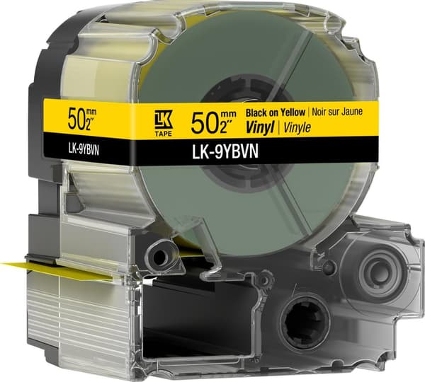 Epson LK-9WBVN - Vinyl - sort på hvidt - rulle (5 cm x 7 m) 1 rulle(r) etikettape - til LabelWorks LW-Z5000BE, LW-Z5010BE, LW-Z5010BE AZ, LW-Z5010BE Q