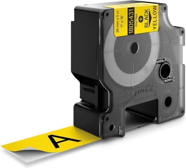 DYMO 1805431 Etiketprintertape sort på gul