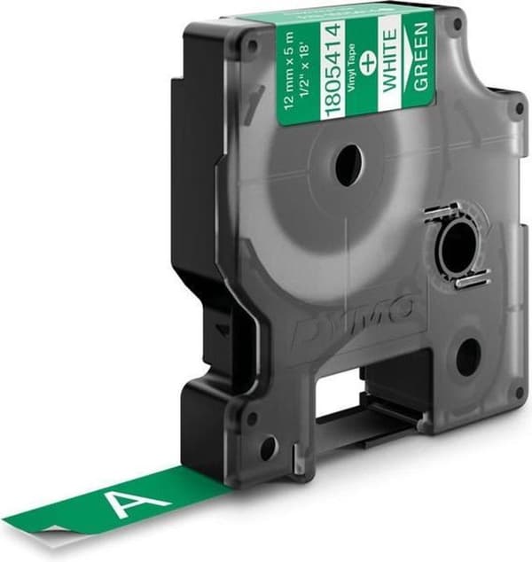 DYMO 1805414 - Standardetiketter - Hvid på grøn - 19 mm x 7 m