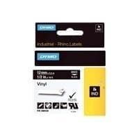 Dymo Rhino Coloured Vinyl - Permanent självhäftande vinyltejp - Vit på svart - Rulla (1,2cm x 5,5m) 1 rulle(r) - för DYMO ILP219, Rhino 4200, 5000, 52