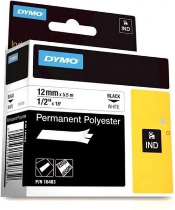 DYMO 12mm RHINO pysyvä polyesteritarratulostusteippi D1