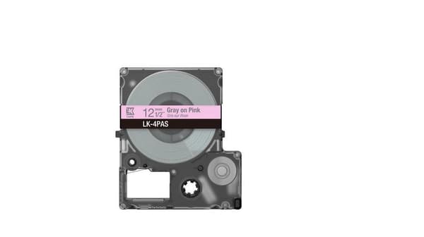 Epson LabelWorks LK-4PAS - Soft Pink/Gray - Rulle (1,2 cm) 1 kassett(er) tejp - för LabelWorks LW-C410, LW-C610