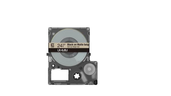 Epson LabelWorks LK-6JBJ - Black on Matte Beige - Rulle (2,4 cm) 1 kassett(er) Etikettband (C53S672092)
