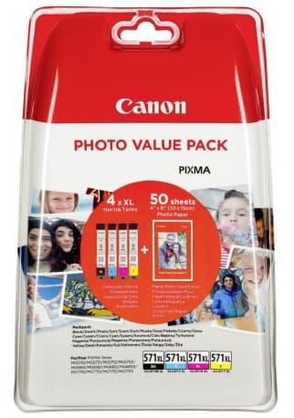 Canon ink + photo paper Photo Value Pack CLI-571XL, black/color
