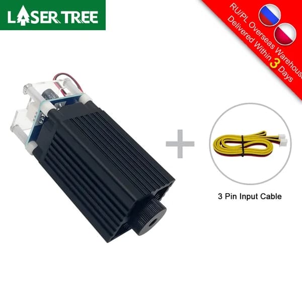 Laserhuvud för CNC-gravör, 80W effekt, 450nm blått ljus, 12V, LT-80W-AA-PRO-KIT