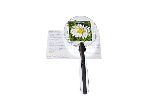 WEDO forstørrelsesglass rundt 8 cm med LED-lys uten ramme, 2,2x