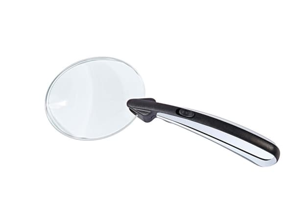 WEDO forstørrelsesglass rundt 8 cm med LED-lys uten ramme, 2,2x Sort
