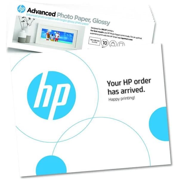 HP - HP Advanced glättat fotopapper - 250 g/m2, 4 x 12 tum (101 x 305 mm) - 10 ark