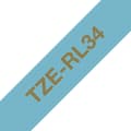 Miniatyrbild 3 av 3: Brother TZe-RL34 - Silkeslen - Guld på Ljusblått - Rulle (1,2 cm x 4 m) 1 rulle(r) tejp - för Brother PT-D210, D600, H110, P-Touch PT-1005, 1880, E800