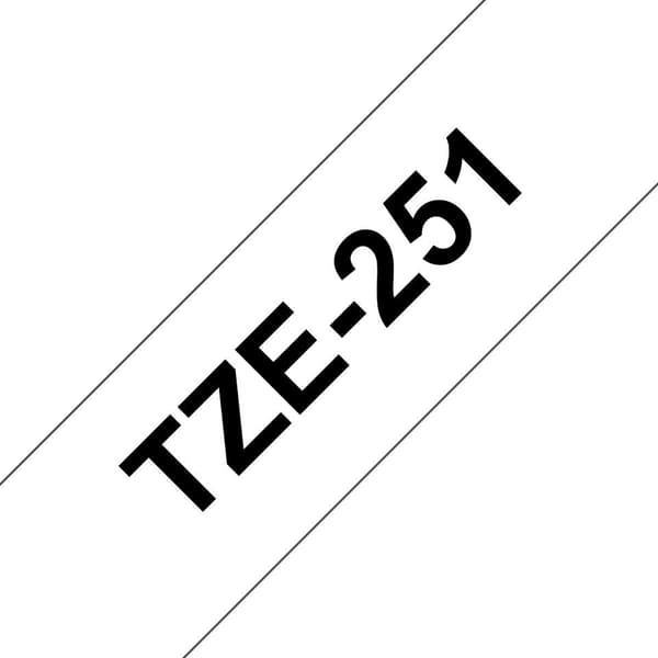 Brother TZe251 - Standardlim - Svart på vitt - Rulle (2,4 cm x 8 m) 1 rulle(r) laminerad tejp - för P-Touch PT-D800, E550, E800, P900, P950, P-Touch C