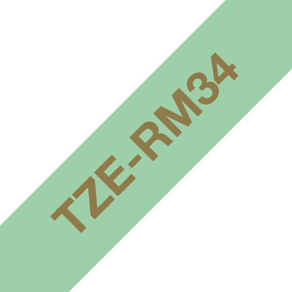 Brother TZe-RM34 - Silkeagtig - Guld på Mintgrøn - Rulle (1,2 cm x 4 m) 1 rulle(r) bånd - til P-Touch Embellish