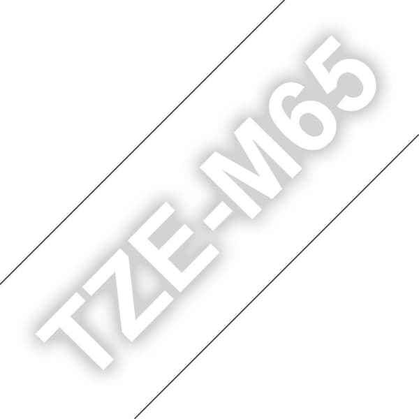 Brother TZe-M65 - matta - liima - valkoinen läpinäkyvällä matalla - rulla (3,6 cm x 8 m) 1 rulla laminoitu teippi - P-Touch Cube XP PT-910BT (TZEM65)
