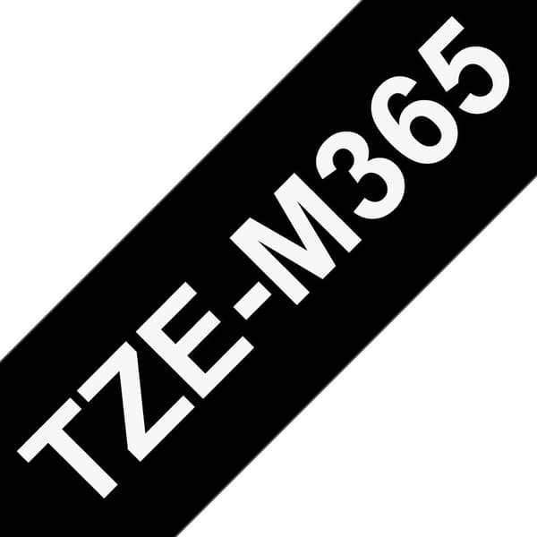 Brother TZe-M365 - matt - självhäftande - vit på mattsvart - rulle (3,6 cm x 8 m) 1 rulle(r) laminerad tejp - för P-Touch PT-530, PT-9200DX, PT-9200PC
