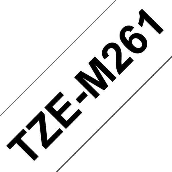 Alkuperäinen Brother TZe-M261 mattamusta valkoisella teipillä - 36 mm leveä, 8 m pitkä