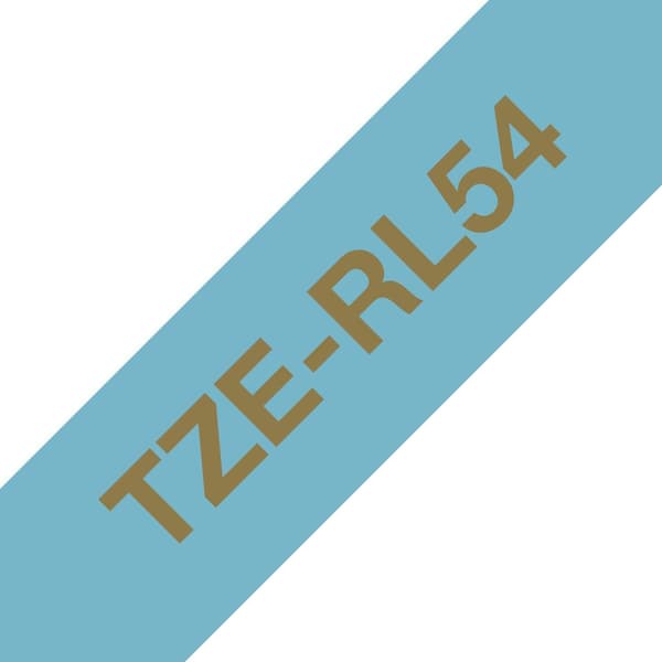Brother TZe-RL54 - Silkeslen - Guld på Ljusblå - Rulle (2,4 cm x 4 m) 1 rulle(r) tejp - för Brother PT-D600, P-Touch PT-3600, D600, D800, E550, P750,