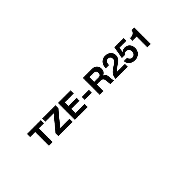 Brother tekstiletikettape TZe-R251 sort på hvid - 24 mm bred, 4 m lang (til Brother P-touch D600VP, E500VP, E550WVP, H500, P700, Cube Plus, P750W, P90
