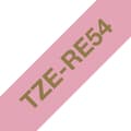 Miniatyrbild 3 av 5: Brother TZe-RE54 - Silkeslen - Guld på rosa - Rulle (2,4 cm x 4 m) 1 rulle(r) tejp - för Brother PT-D600, P-Touch PT-3600, D600, D800, E550, P750, P90