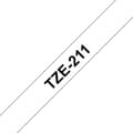 Miniatyrbild 3 av 5: Brother TZe 211 - Laminerad tejp - svart på vitt - rulle (0,6 cm x 8 m) - 1 rulle (s) - för P-Touch 10XX, 12XX, 18, 2030, 24XX, 27XX, 7100, 900, 9700,