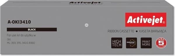 Activejet A-OKI3410 blækbånd (erstatning for OKI 9002308; Supreme; 10.000.000 tegn sort)