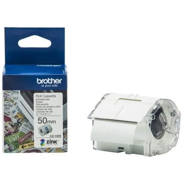 CZ-1005 Tejp - BROTHER - VC-500W - Zink - Vit - 1 rulle(r)
