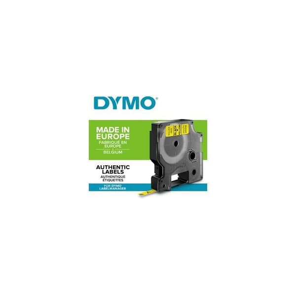 DYMO LabelManager tejpkassett D1 6mm x 7m Svart/Gul (kompatibel med LabelManager och LabelWriter Duo)